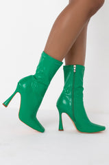AZALEA WANG SQUARE UP STILETTO BOOTIE IN GREEN