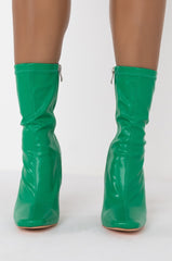 AZALEA WANG SQUARE UP STILETTO BOOTIE IN GREEN