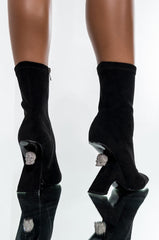 AZALEA WANG STEPPING ON DIAMONDS BOOTIE IN BLACK