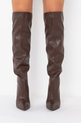 AZALEA WANG SWEET DREAMS STILETTO BOOT IN BROWN