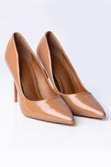 AZALEA WANG TAKE ME OUT STILETTO PUMP IN DARK NUDE