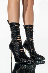 AZALEA WANG TELL ME WHERE YOU WANNA GO STILETTO BOOTIE IN BLACK