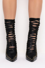 AZALEA WANG TELL ME WHERE YOU WANNA GO STILETTO BOOTIE IN BLACK