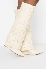 AZALEA WANG THAT KINDA NIGHT WEDGE BOOT IN BONE
