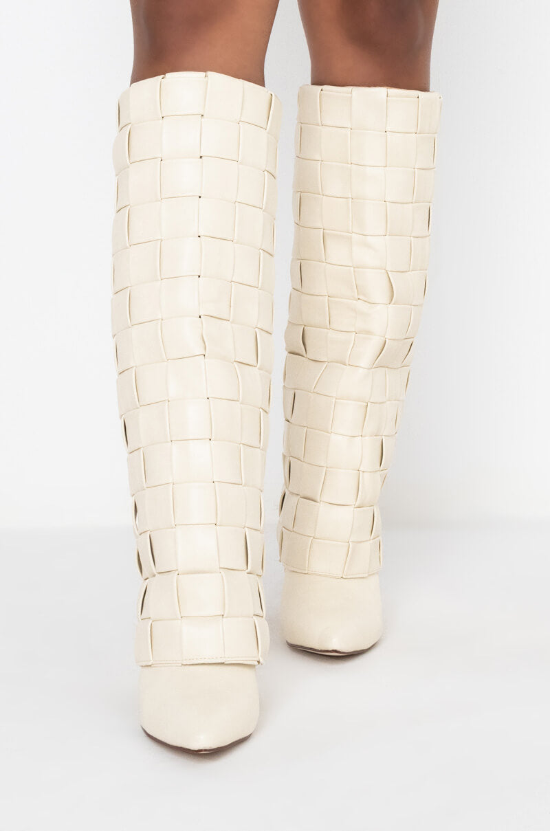 AZALEA WANG THAT KINDA NIGHT WEDGE BOOT IN BONE