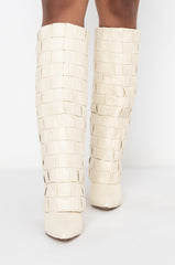 AZALEA WANG THAT KINDA NIGHT WEDGE BOOT IN BONE