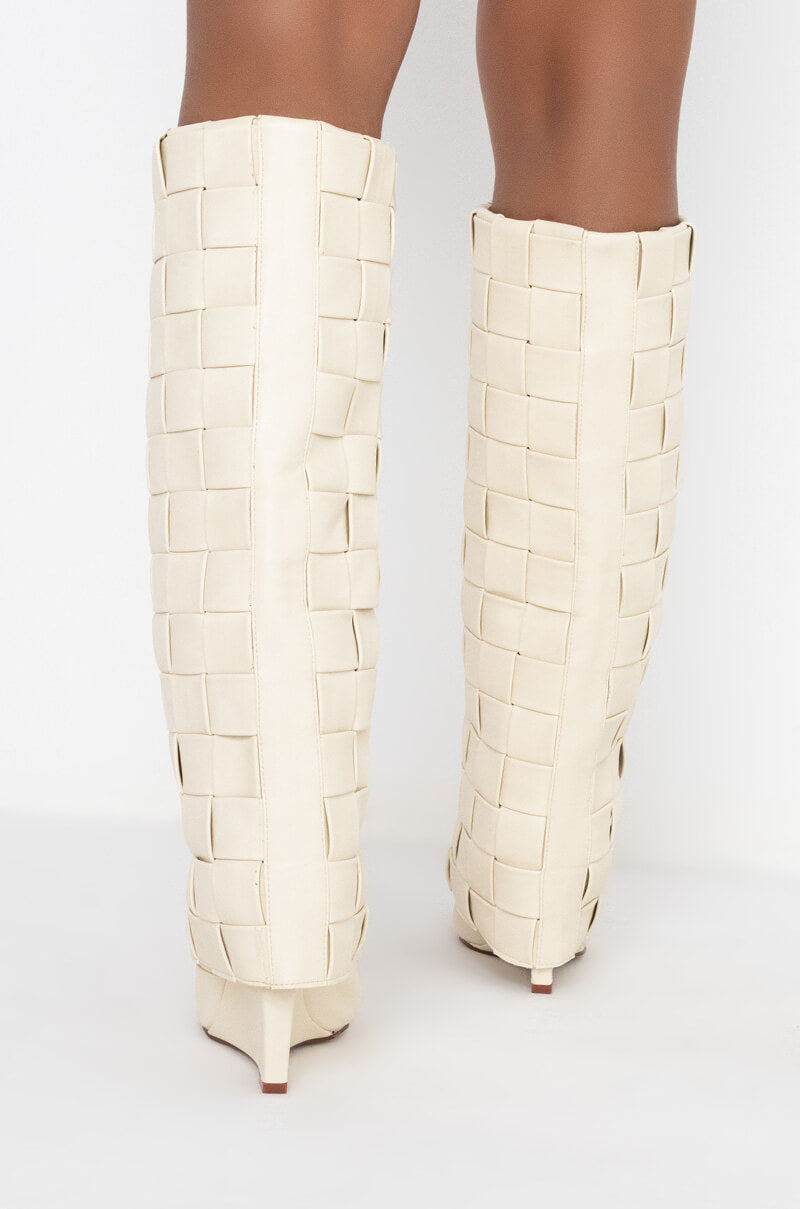 AZALEA WANG THAT KINDA NIGHT WEDGE BOOT IN BONE