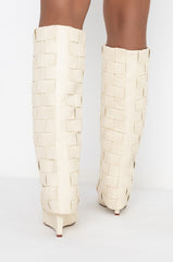 AZALEA WANG THAT KINDA NIGHT WEDGE BOOT IN BONE