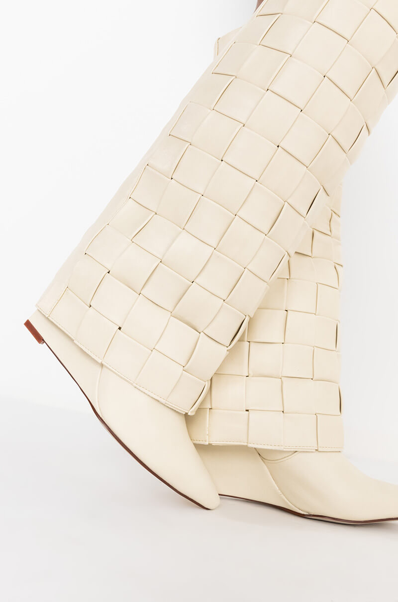 AZALEA WANG THAT KINDA NIGHT WEDGE BOOT IN BONE