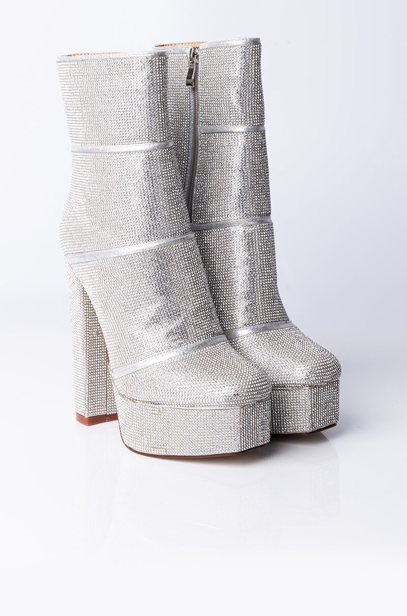 AZALEA WANG THEY ALL KNOW MY NAME CHUNKY BOOTIE IN SILVER