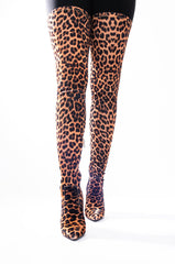 AZALEA WANG TOO COLD TO BITE ME STILETTO BOOT IN LEOPARD