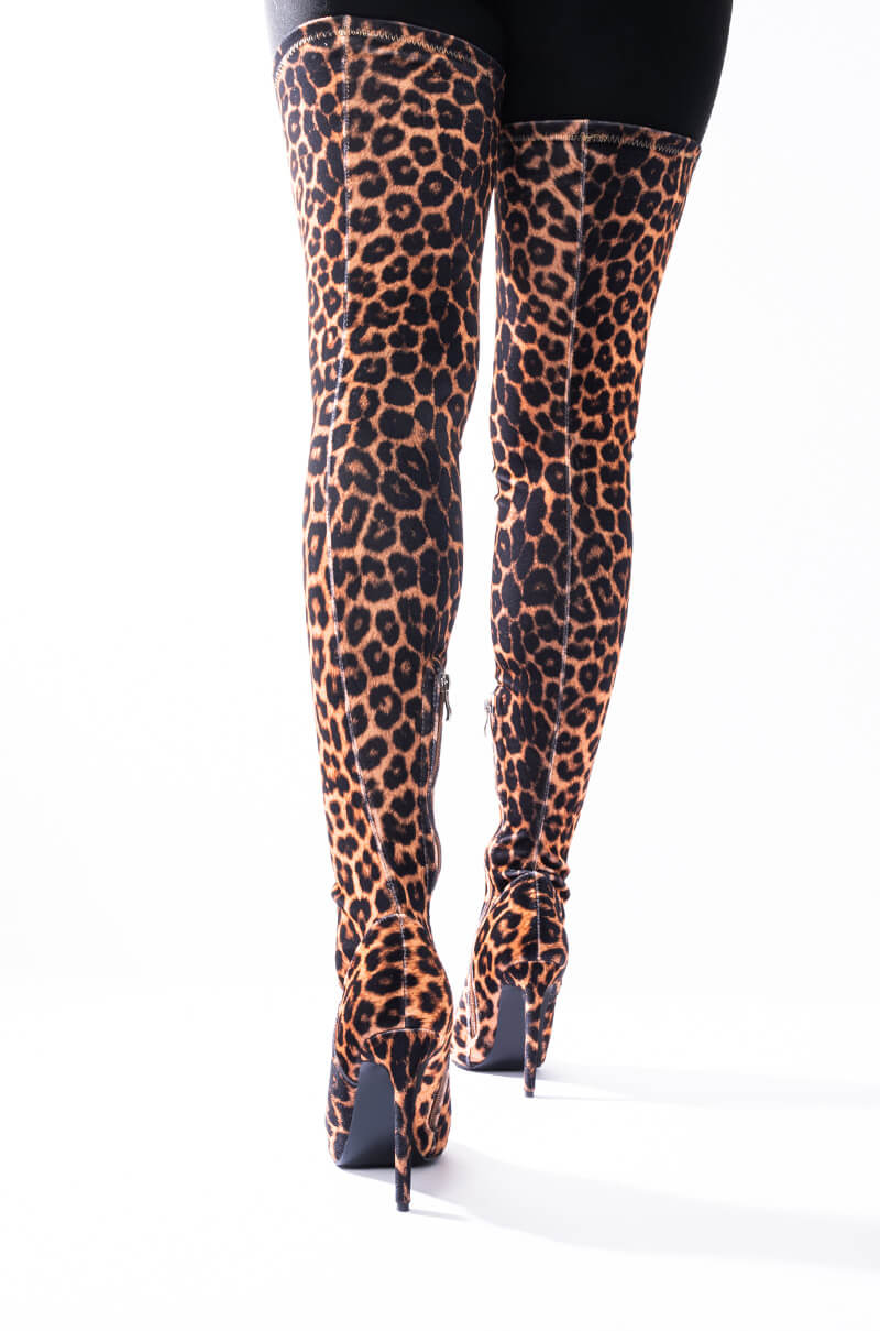 AZALEA WANG TOO COLD TO BITE ME STILETTO BOOT IN LEOPARD