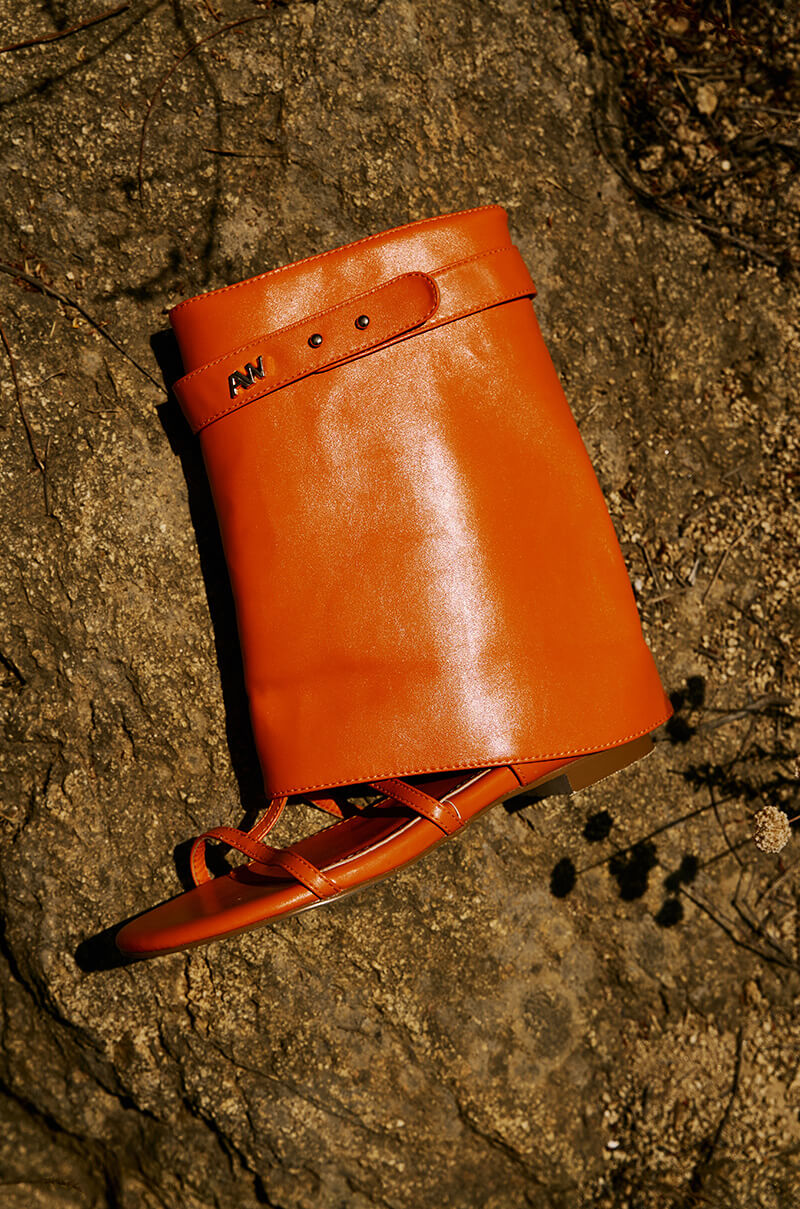 AZALEA WANG TORRE ORANGE OPEN TOE SANDAL BOOT