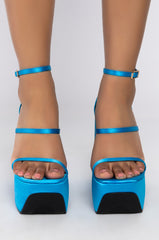 AZALEA WANG TOUCH THE SKY WEDGE SANDAL IN BLUE