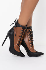 AZALEA WANG TOUGH TO LOVE STILETTO BOOTIE IN BROWN