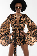 BAD LIL BABY BELL SLEEVES LEOPARD ROMPER