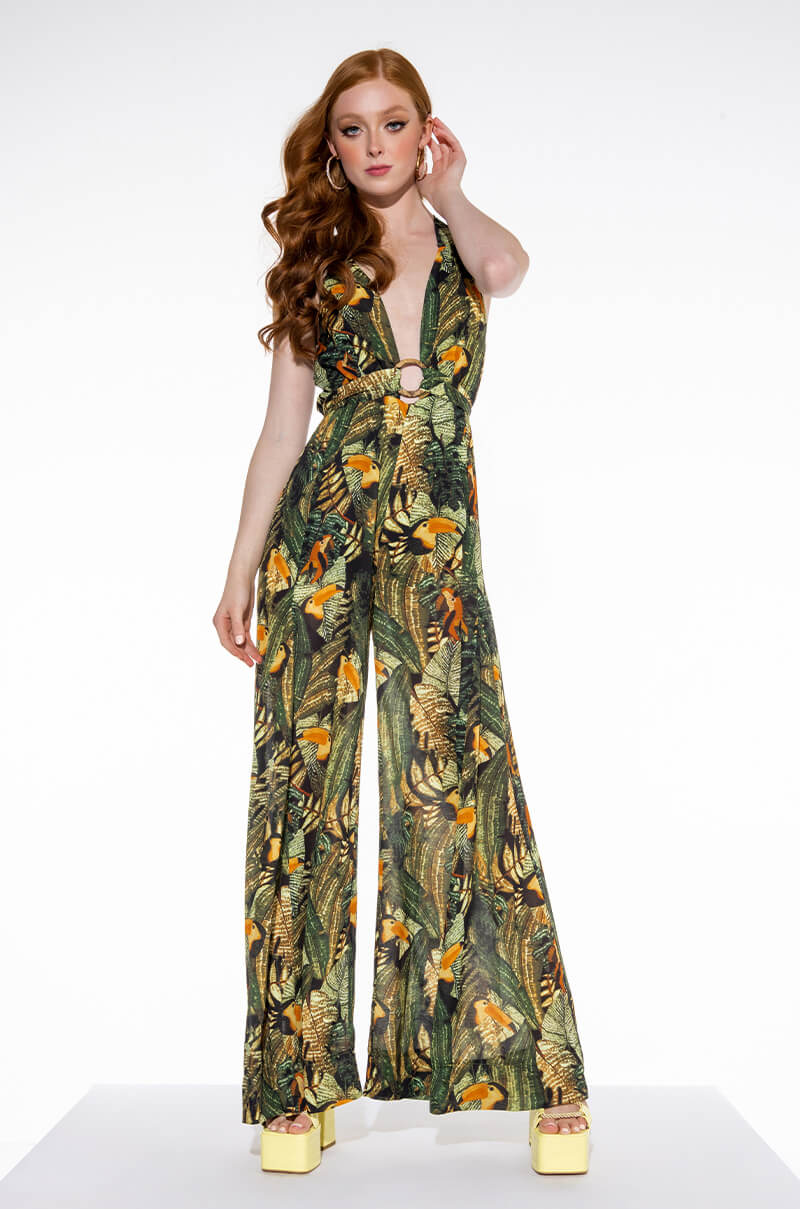BAECATION LOOK HALTER TOP JUMPSUIT