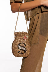 BAGS OF MONEY BLINGED CLUTCH