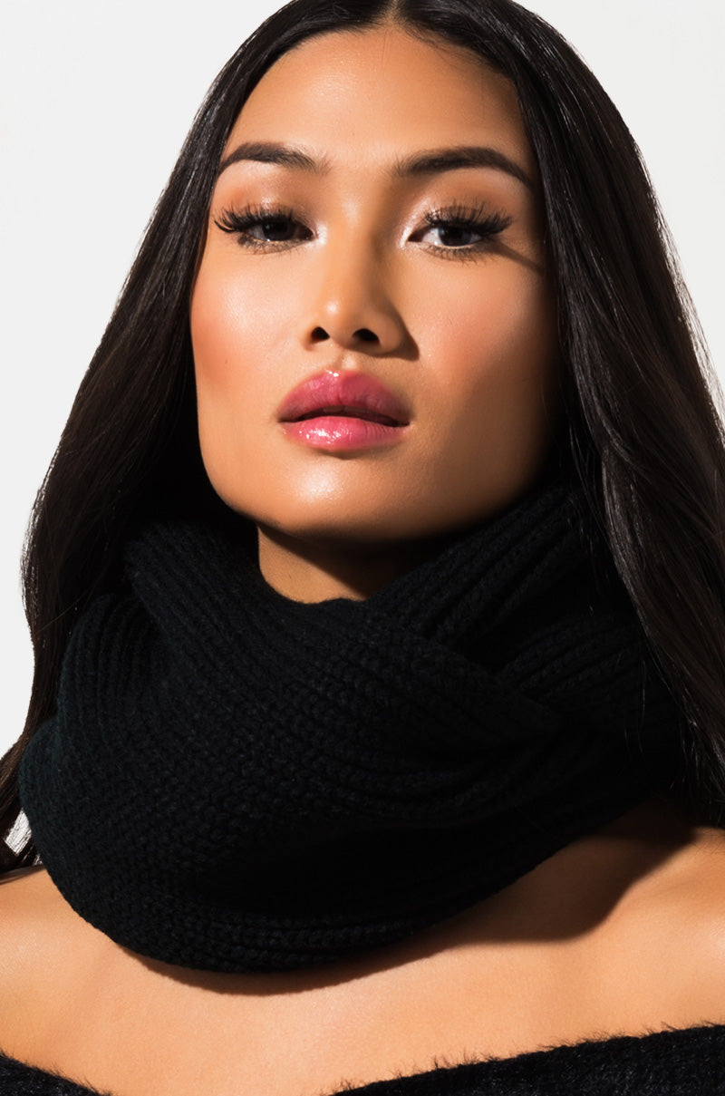 BAILEE KNIT MATCHING INFINITY SCARF BLACK