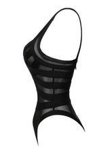 BANDAGE SLEEVELESS BODYSUIT BLACK