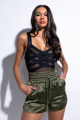 BANDAGE SLEEVELESS BODYSUIT BLACK