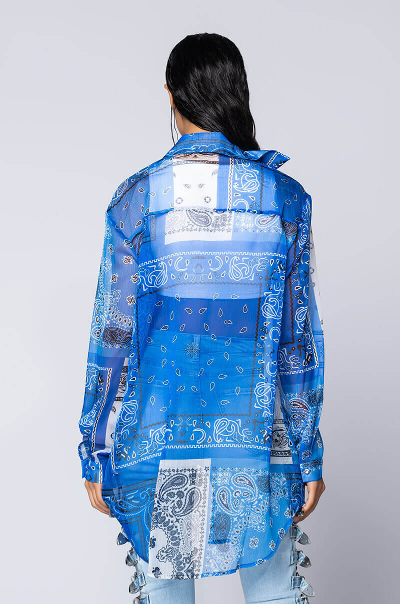 BANDANA POPSICLE LONG SHIRT BLUE MULTI