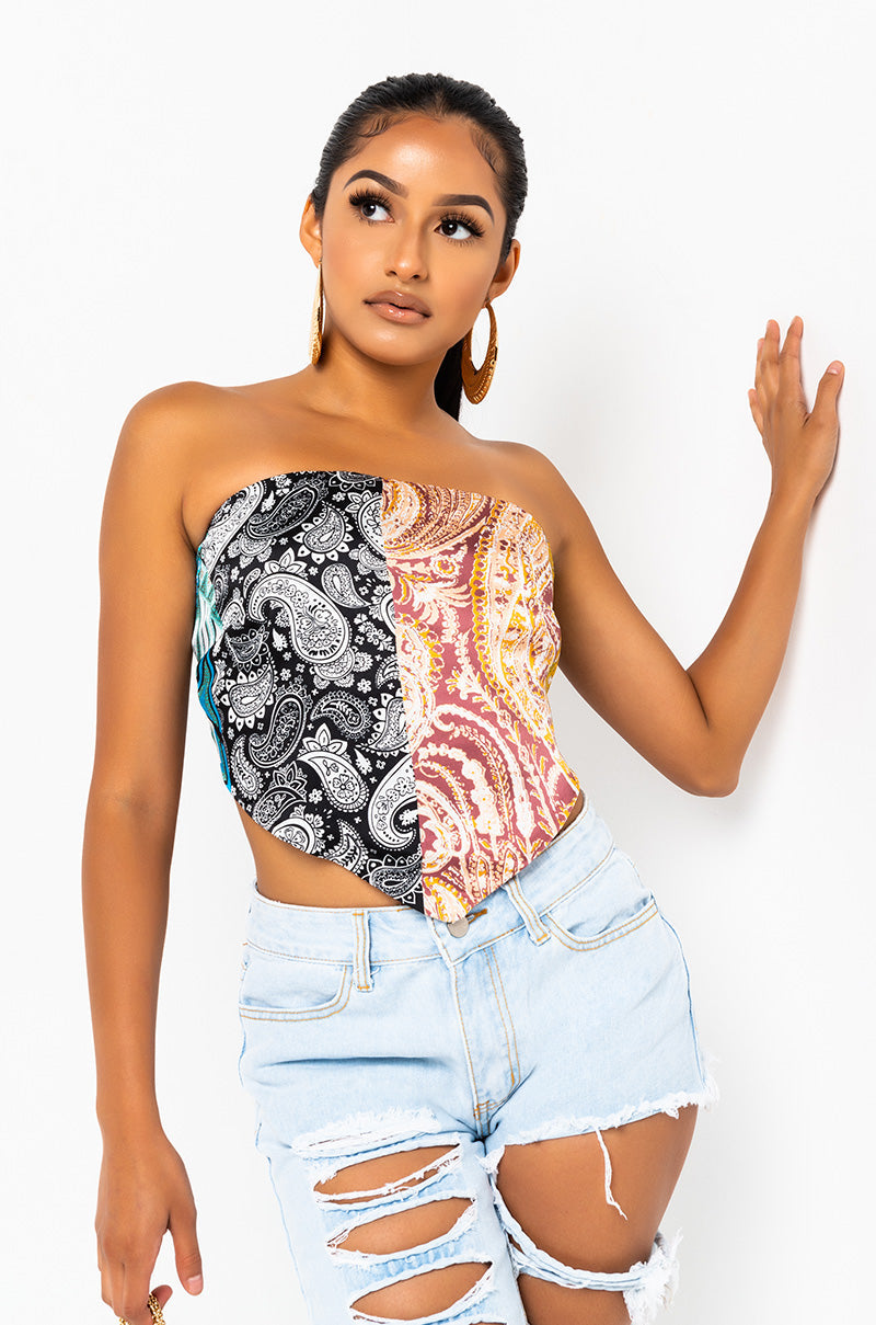 BANDANA STRAPLESS TOP