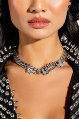BEAUTIFUL WINGS SILVER CHOKER NECKLACE SET