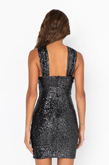BELIEVE THIS HYPE SEQUIN MINI DRESS BLACK