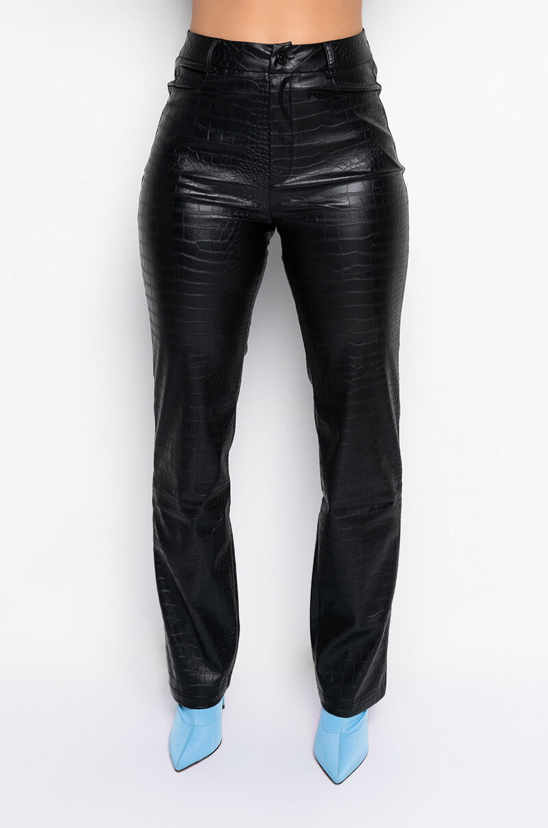 BESAME HIGH WAISTED CROC SKINNY PANTS