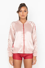 BEST DRESSED SATIN LACE UP BOMBER