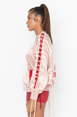 BEST DRESSED SATIN LACE UP BOMBER