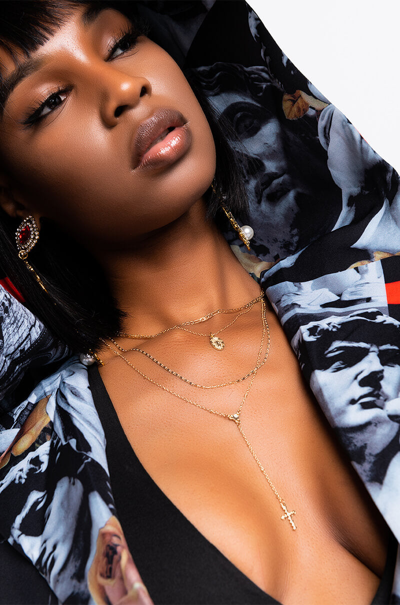BEST OF LUCK LONG LAYERED NECKLACE