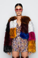 BETTER LUCK NEXT TIME FAUX FUR PATCH JACKET