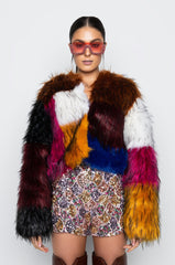 BETTER LUCK NEXT TIME FAUX FUR PATCH JACKET