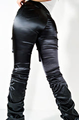 BETTER ME HIGH WAISTED STRETCHY SCRUNCHED ANKLE PANTS BLACK
