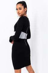 BIANCA CORSET DETAIL MINI DRESS WITH THUMB HOLES