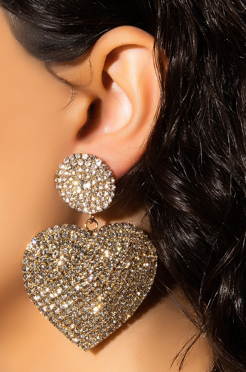 BIG HEARTED RHINESTONE EARRING