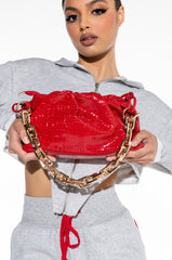 BINDI CROC RED BAGUETTE BAG
