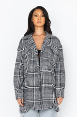 BING PLAID LONG JACKET TRENCH