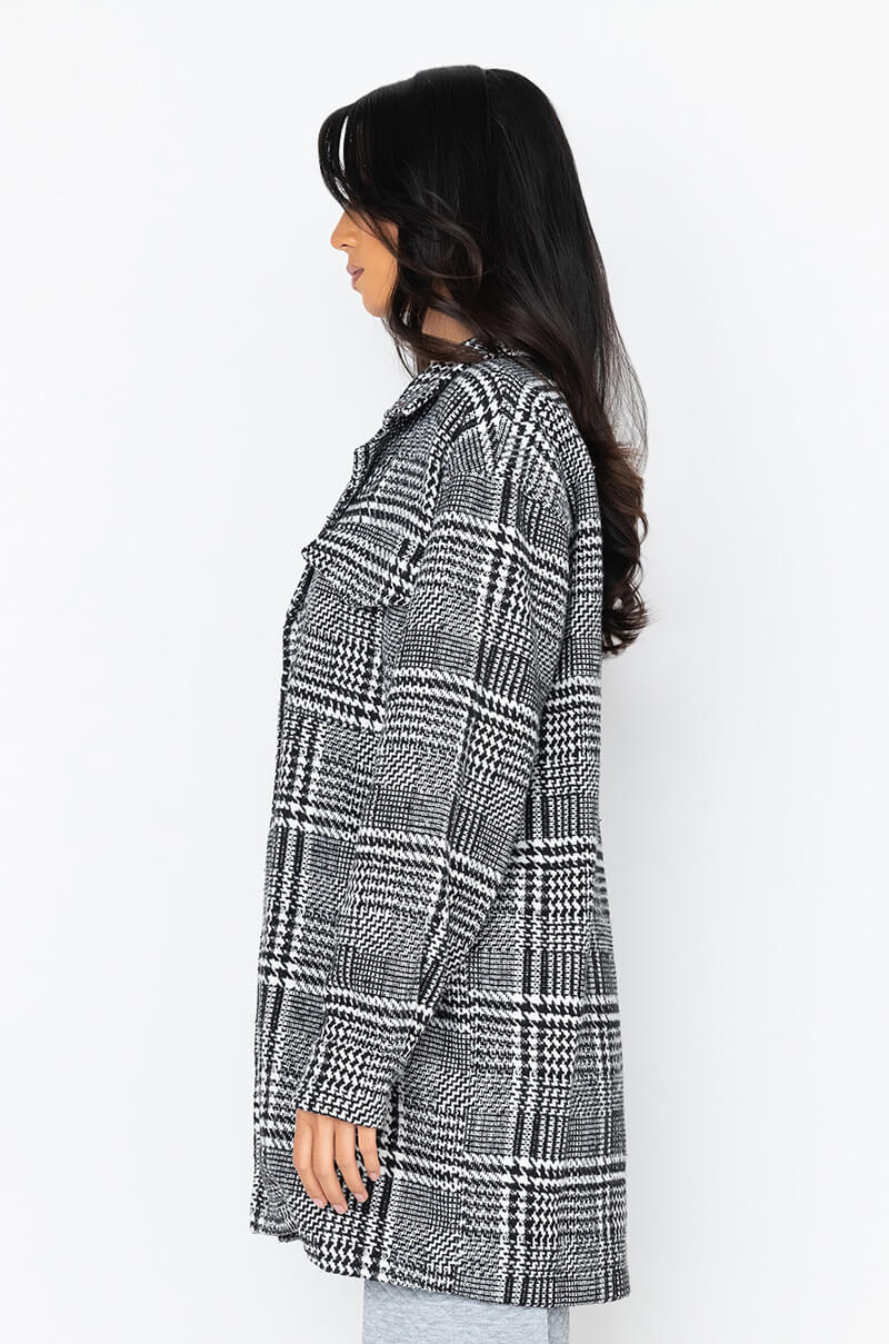 BING PLAID LONG JACKET TRENCH