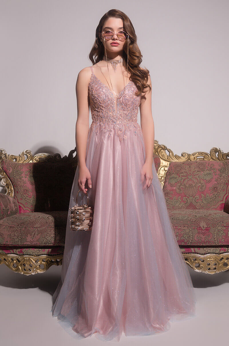 BLACK LABEL OVER ALL OF IT TULLE MAXI GOWN