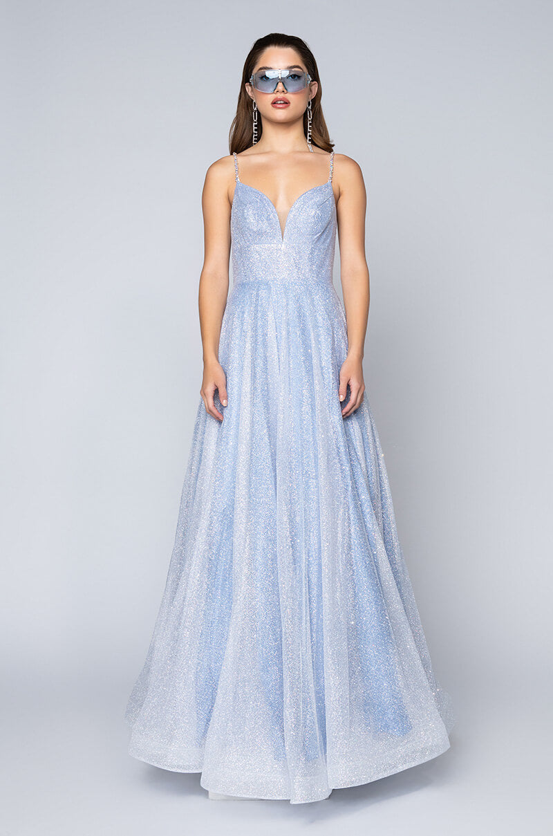 BLACK LABEL QUEEN THINGS GLITTER EFFECT MAXI GOWN