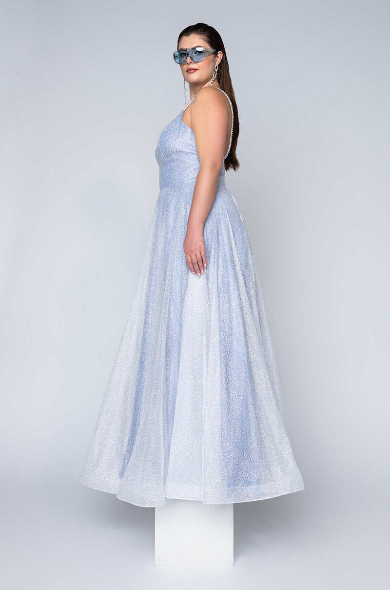 BLACK LABEL QUEEN THINGS GLITTER EFFECT MAXI GOWN