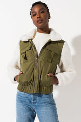 BLANK NYC BQ TAKE IT EASY SHERPA BOMBER