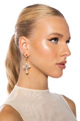 CROSS MEDALLION EARRING