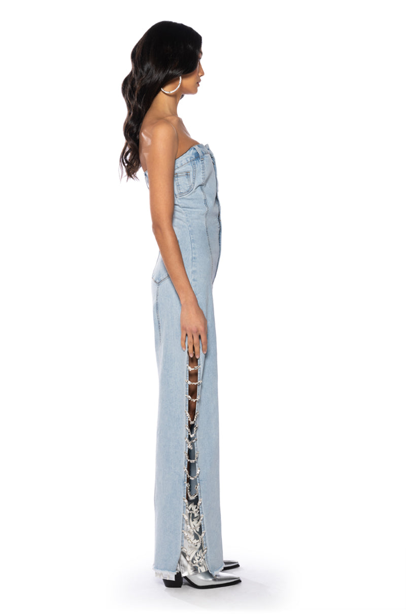 BLING BABY DENIM JUMPSUIT
