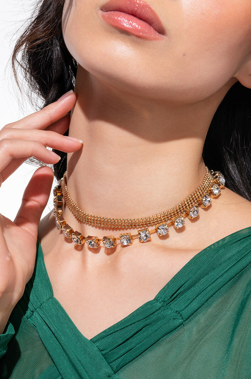 BLING IT ON RHINESTONE NECKLACE SET