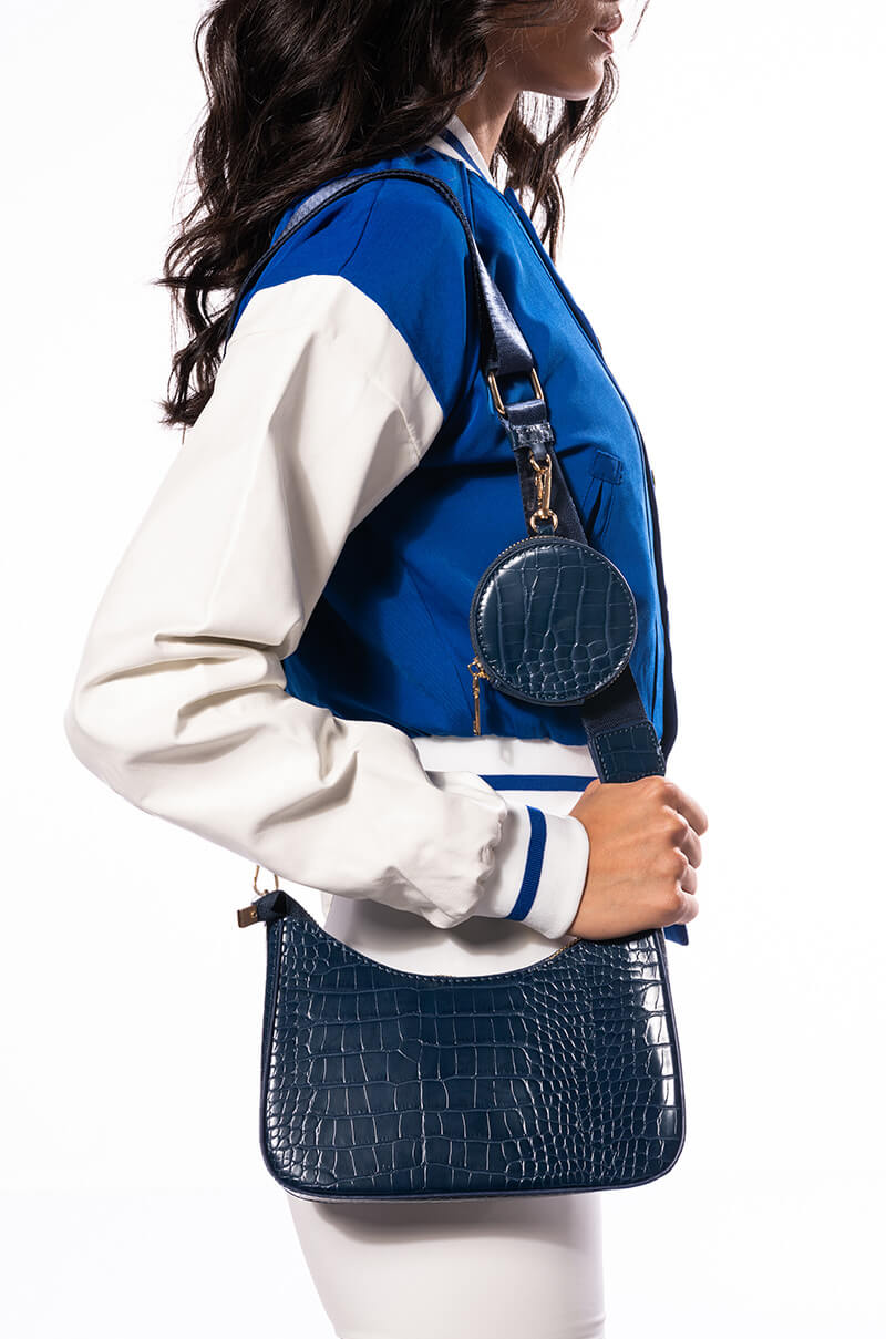 BLUE DREAMS CROC BAGUETTE PURSE SET