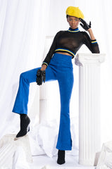 BODY LANGUAGE LONG SLEEVE MESH TURTLENECK TOP